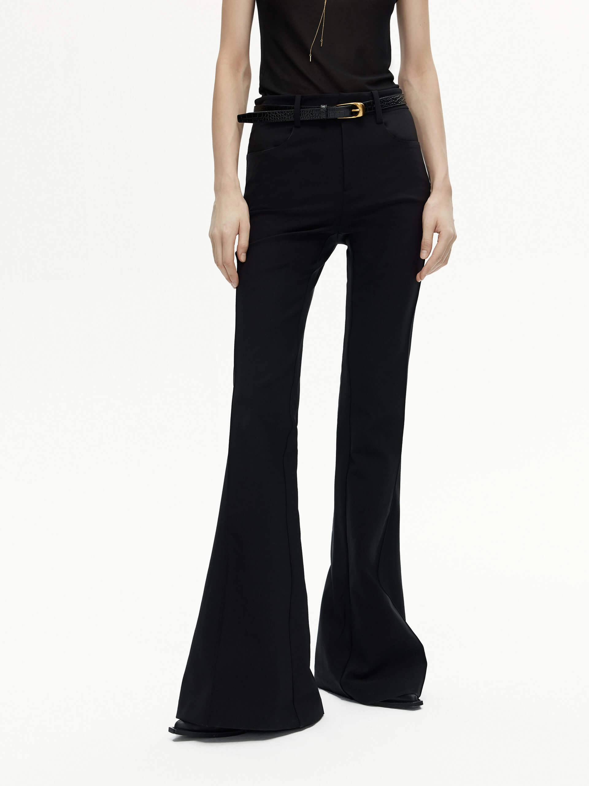 High Waist Stretch Flared Pants Performance Layer
