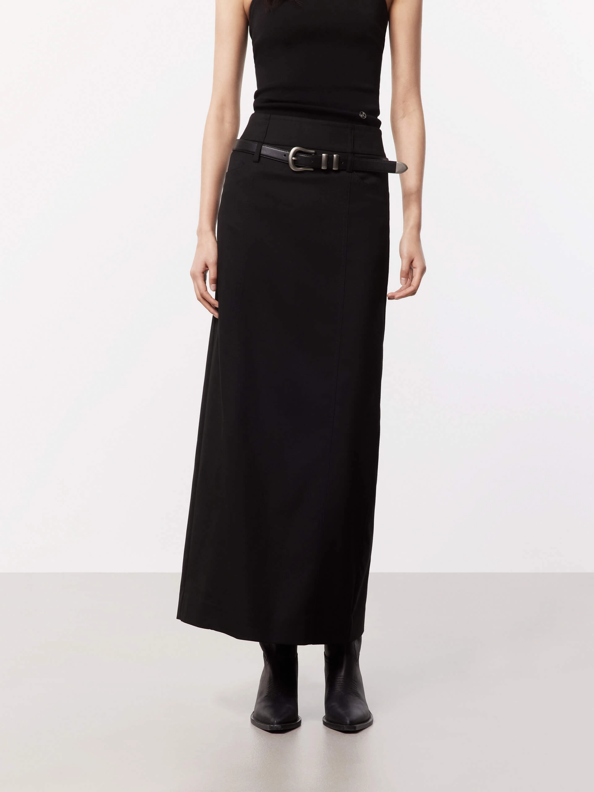 High Waist Tailored Slit Skirt Comfortable Wear Chic Design Wear