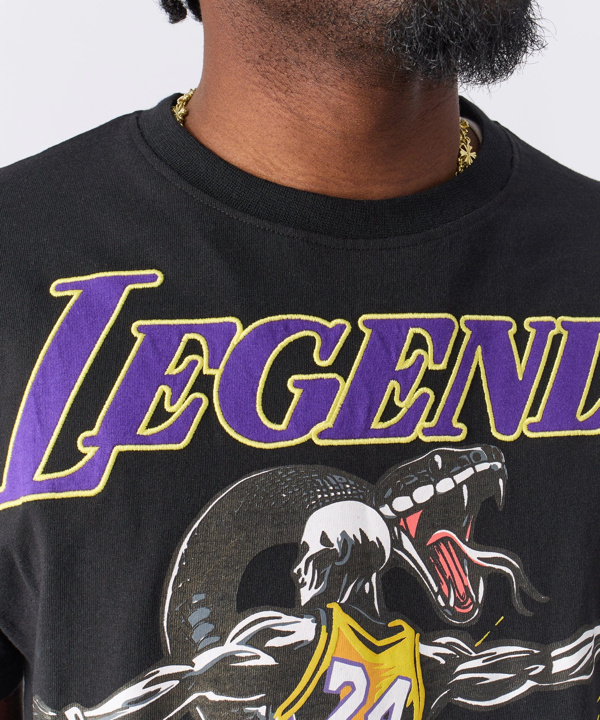 Legends 24 Applique Short Sleeve Tee - Black Chic Look