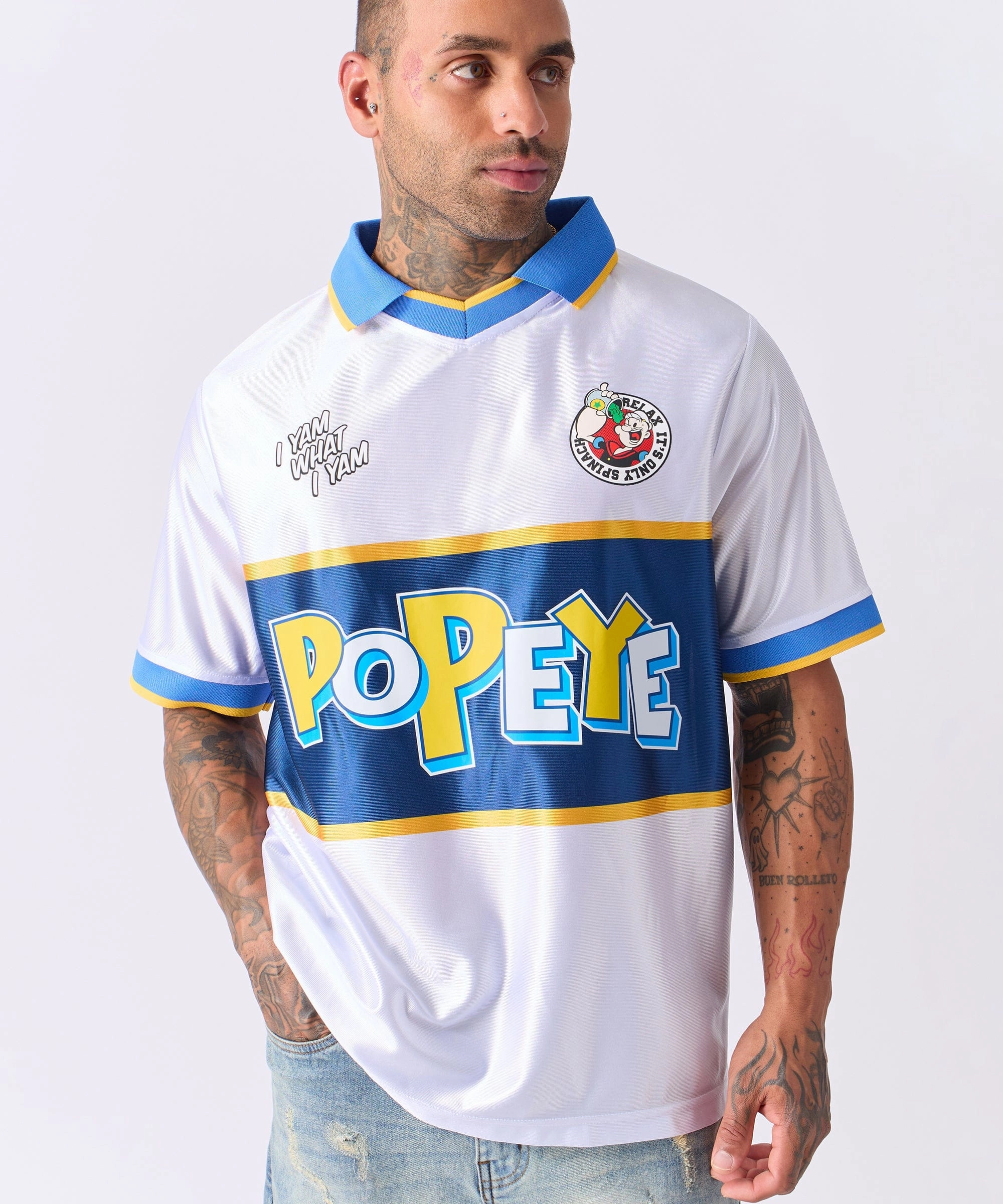 Lightweight Jacket Thermal Regulating Design Popeye Soccer Jersey - White