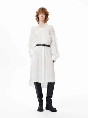 Long Sleeves Shirt Dress Modern Finish Simple Form