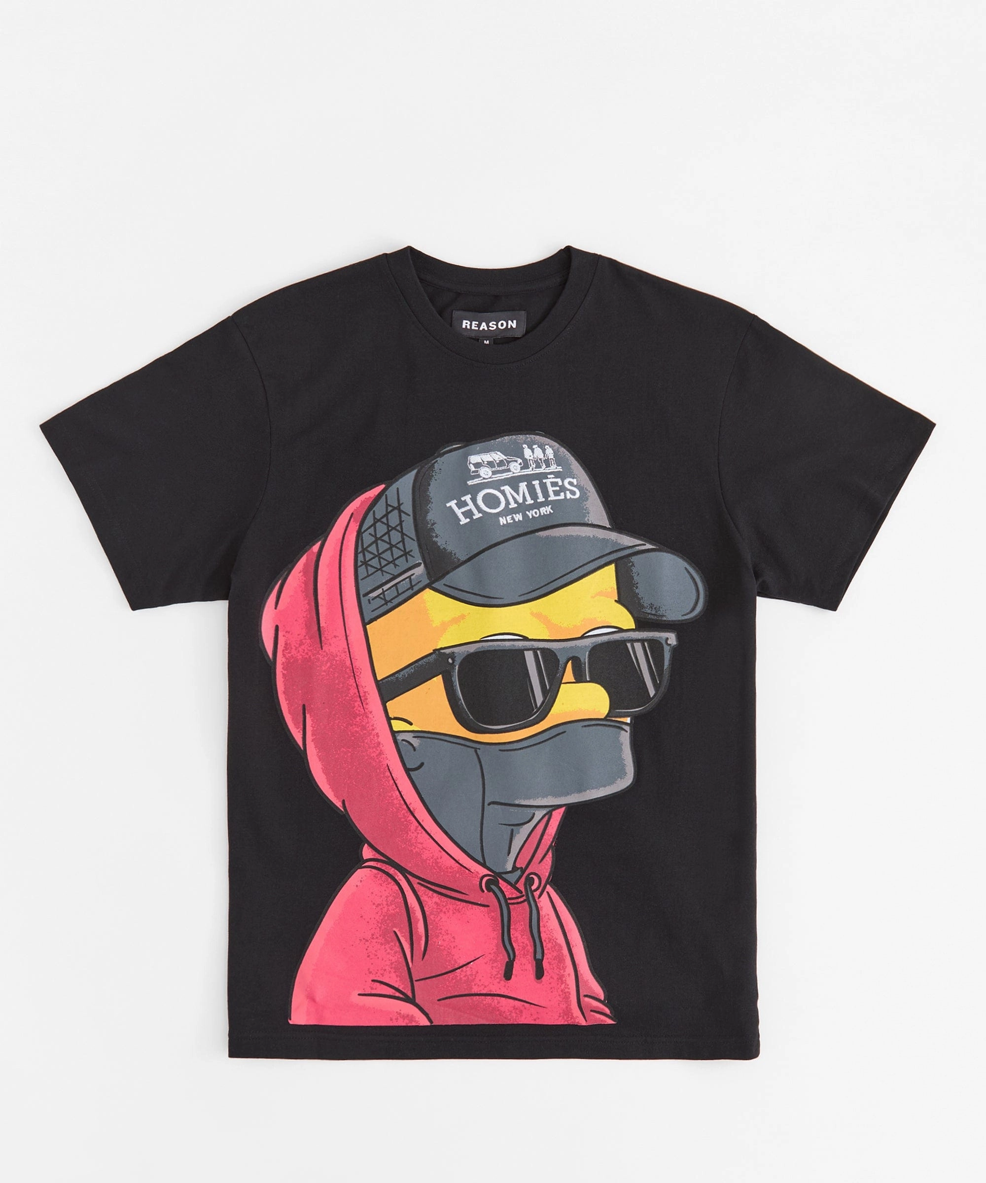 AbrasionResistantEdging Moisture Management Fabric Homies Embroidered Short Sleeve Tee - Black