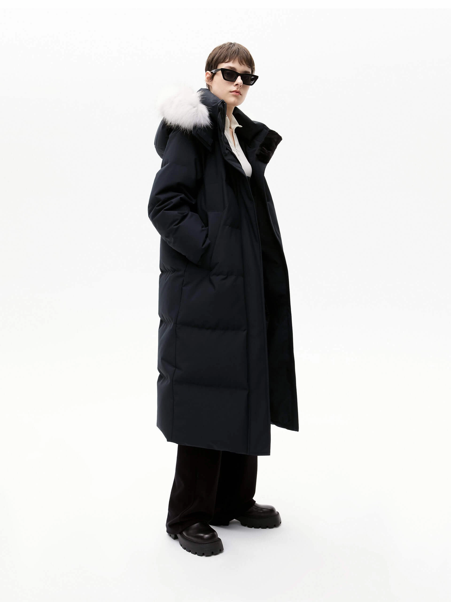 Hooded Down Puffer Coat Snag Proof Surface