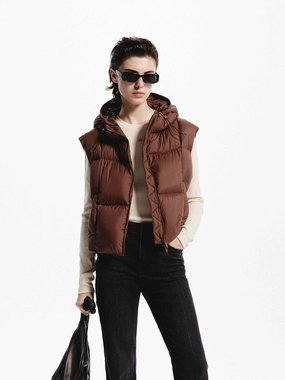 Hooded Quilted Puffer Vest NonBulkyLayering