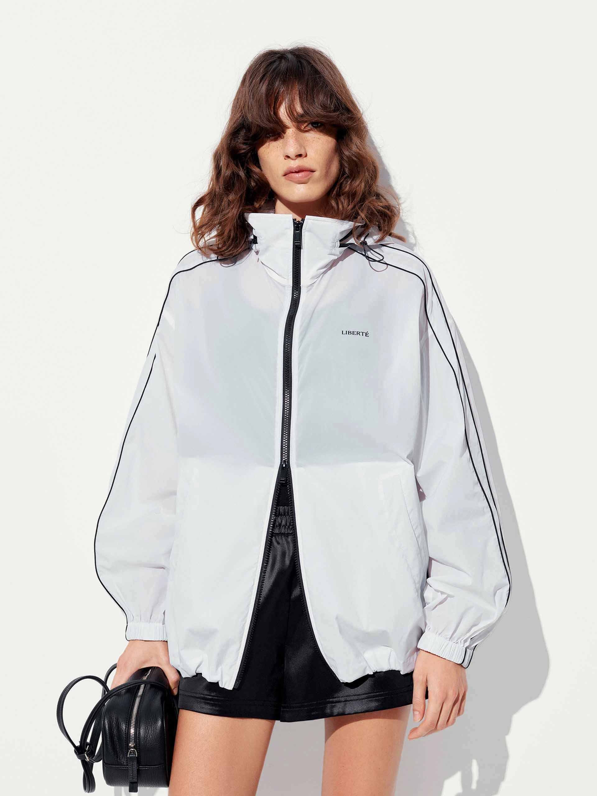 Hooded Zipper Loose Coat Short Length SeamlessBonding