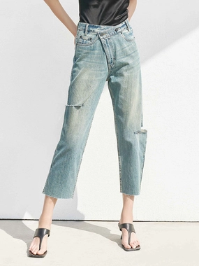 HOT SALE Cotton Cut-out Jeans Function Ready