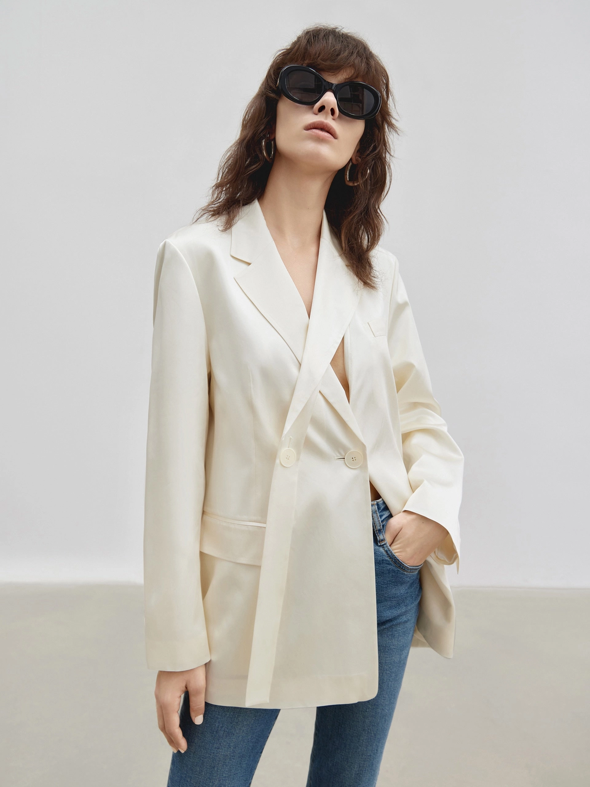 Neutral Fit Design MagneticClosure HOT SALE Deconstructed Acetate Blazer