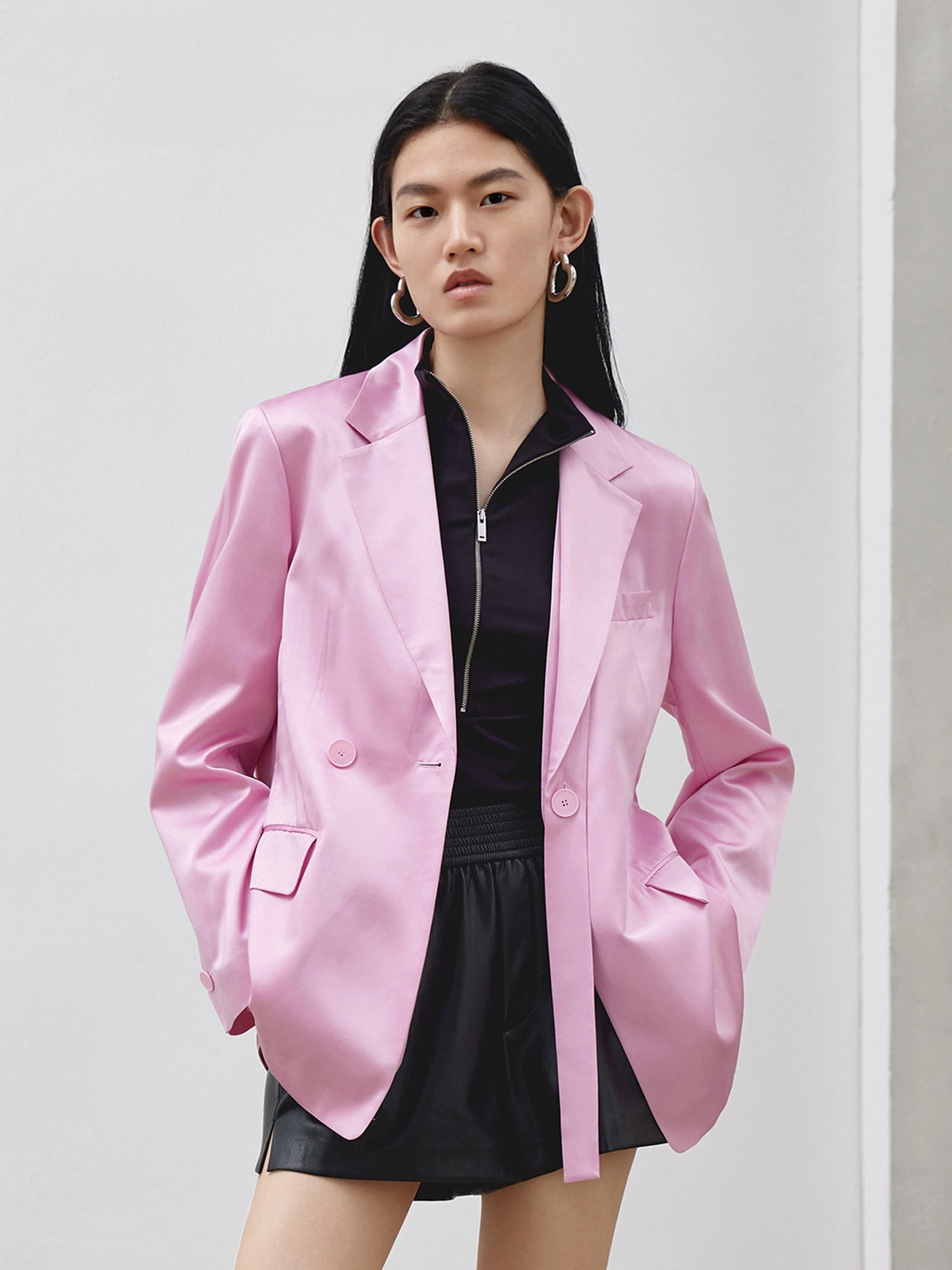 HOT SALE Deconstructed Acetate Blazer Softshell Coating