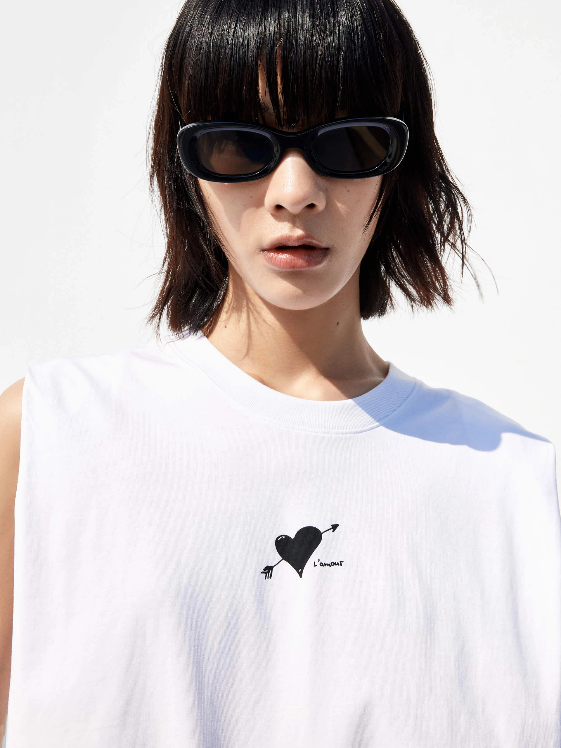 Trendy Fabric Work efficiency HOT SALE Sleeveless Sweetheart Print T-Shirt