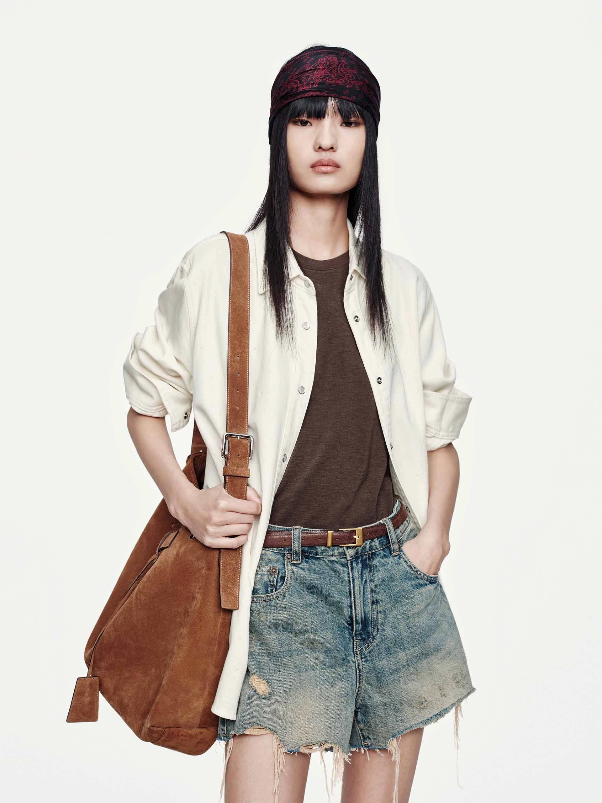 Hotfix Rhinestone Denim Shirt AllDay Comfort