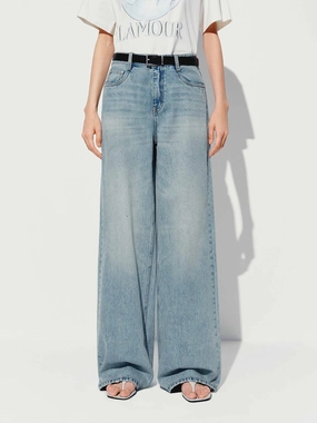 Hotfix Rhinestone Straight Jeans All Time Basic Street Fashion