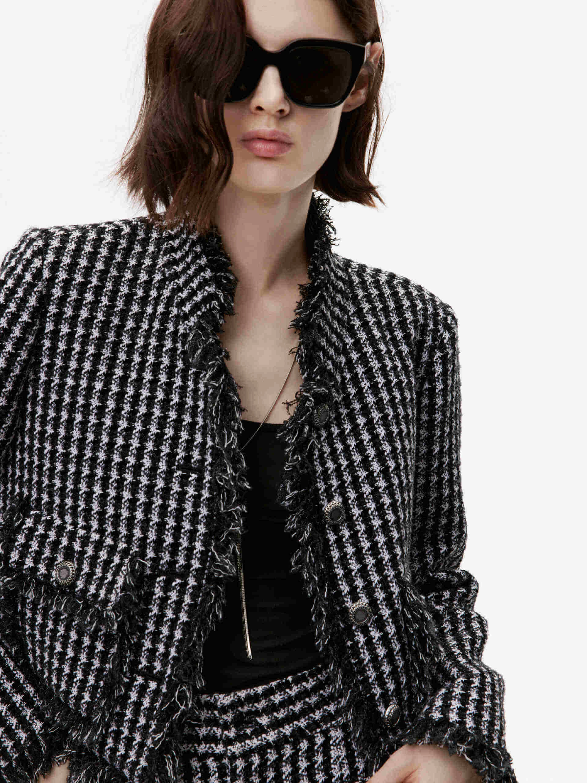 Houndstooth Pattern Jacket Nylon Cover