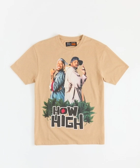 How High Short Sleeve Tee - Khaki RibbedCollar