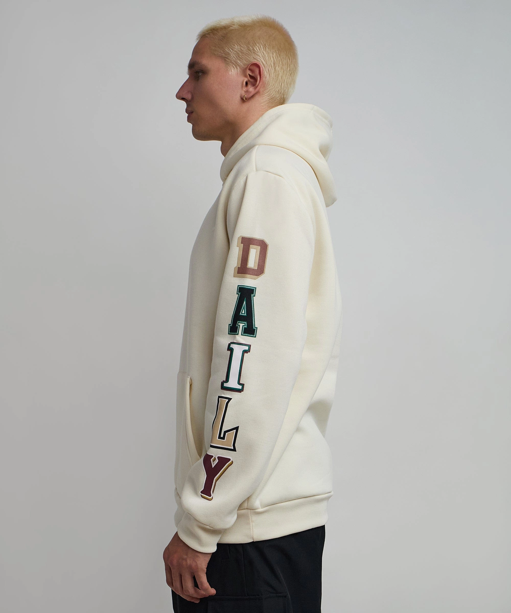 Hypoallergenic Textile Relaxed Tee Hustle Daily Hoodie - Cream