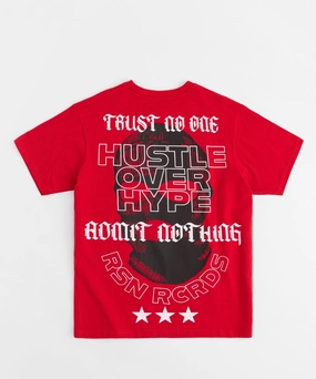 Hustle Over Hype Short Sleeve Tee - Red Chic Look