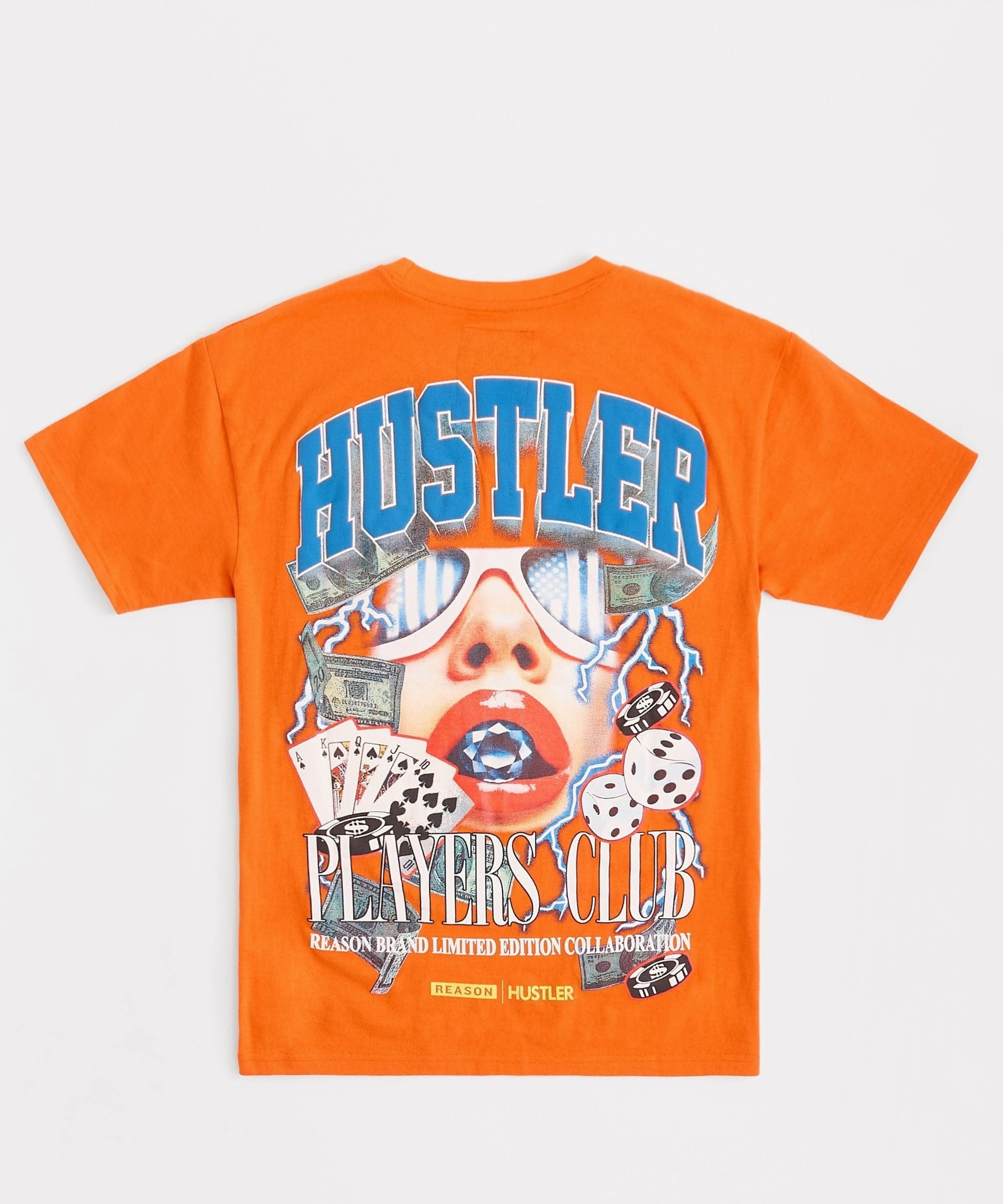 Glow In The Dark Accent Trim Quick Access Pockets Hustler Players Club Short Sleeve Tee - Salmon