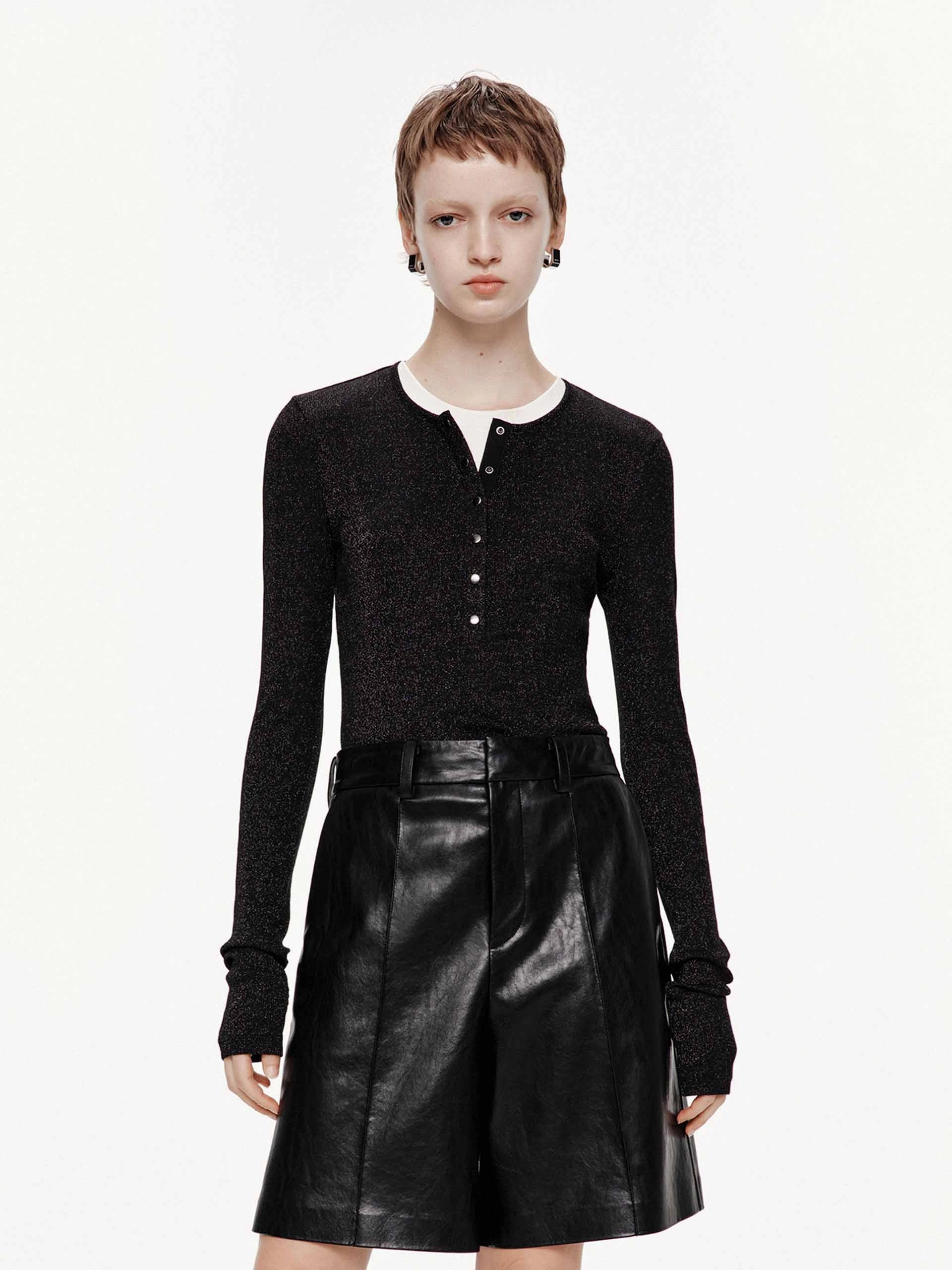 Water resistant coating Lurex Detail Knitted Top
