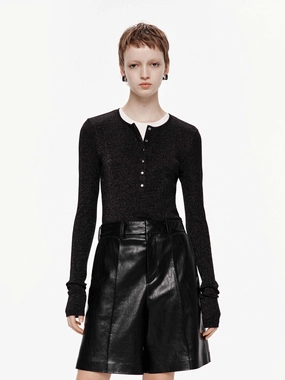 EcoCertified Textile Lurex Detail Knitted Top