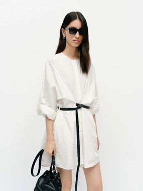 Classic Movement Round Neck Cotton Dress