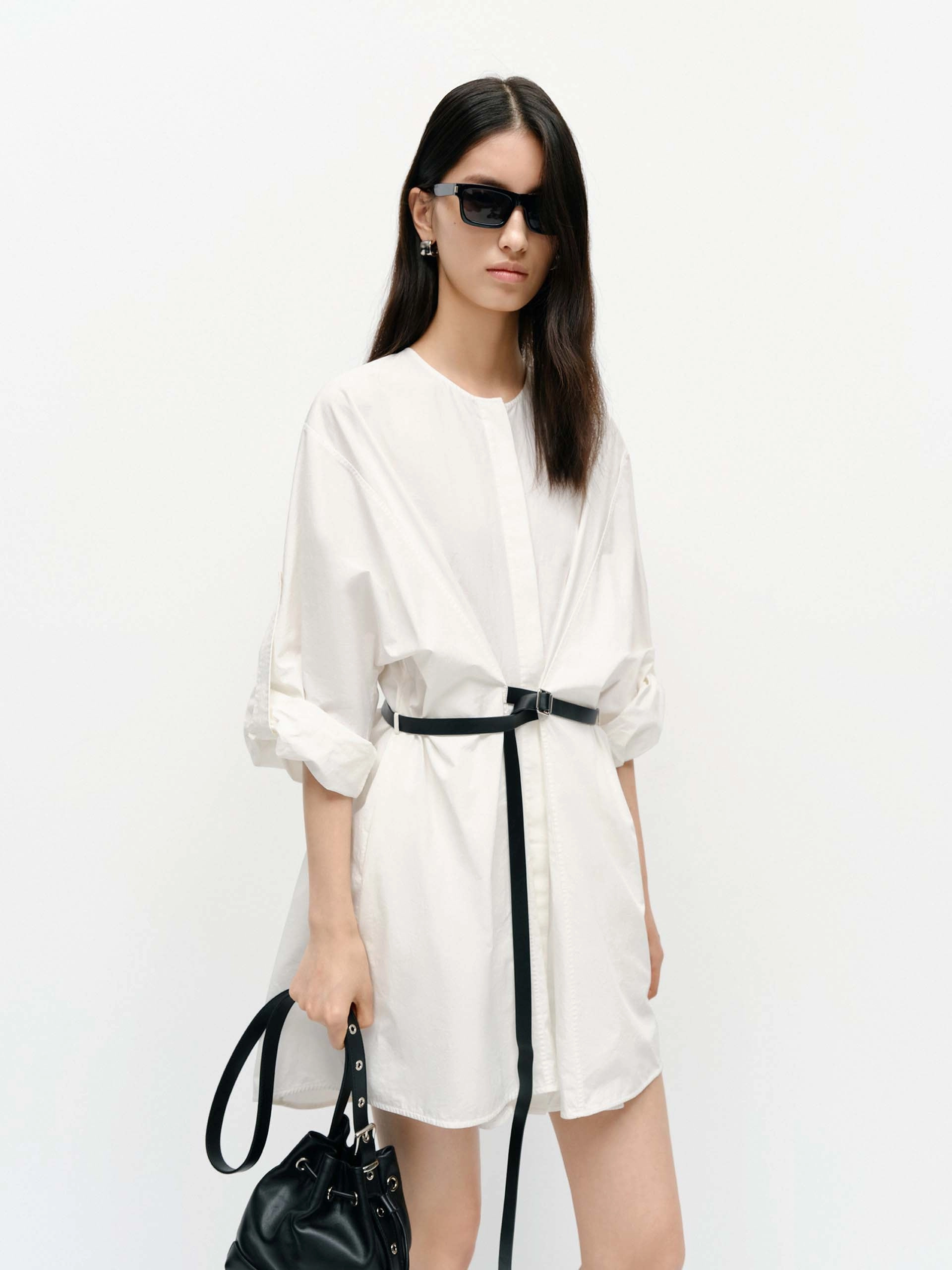 Casual Mode Round Neck Cotton Dress