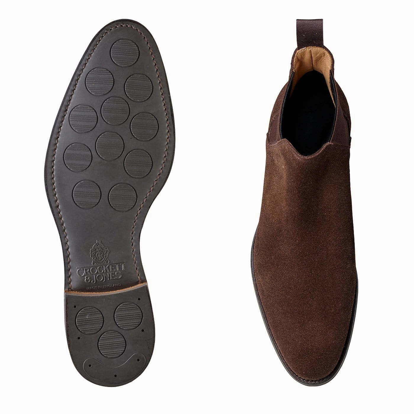 Comfortable Straps Elastic Cuff Chelsea 8 Dark Brown Suede