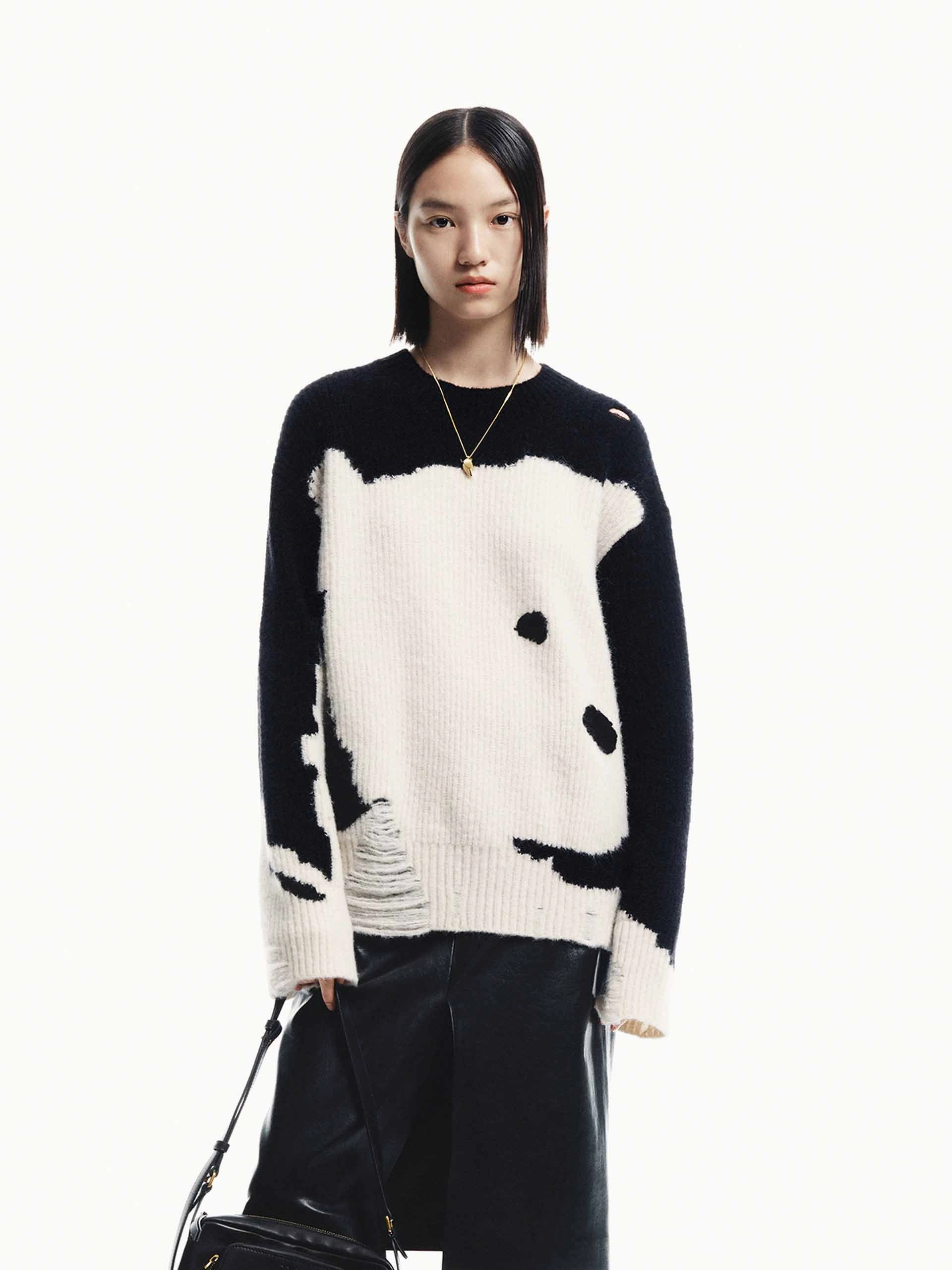 Include Alpaca Loose Sweater Multipanel Construction