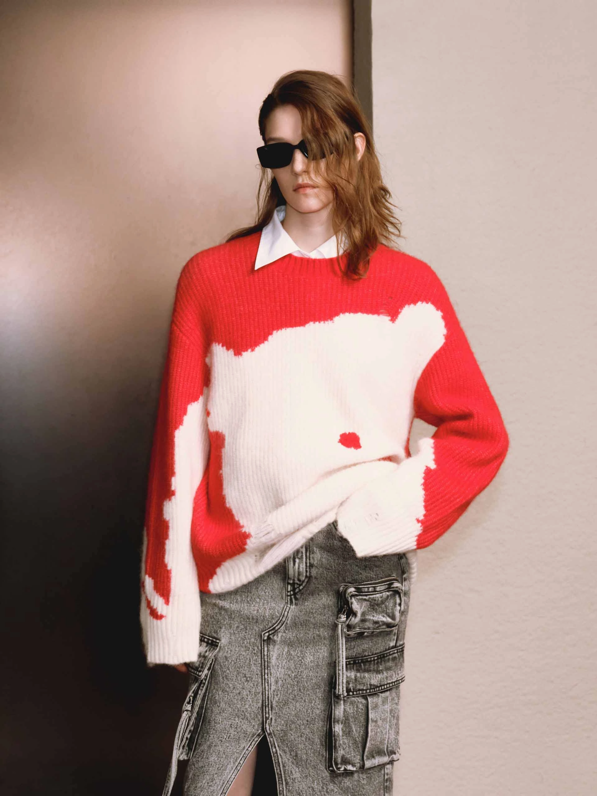 Include Alpaca Loose Sweater Light Fabric