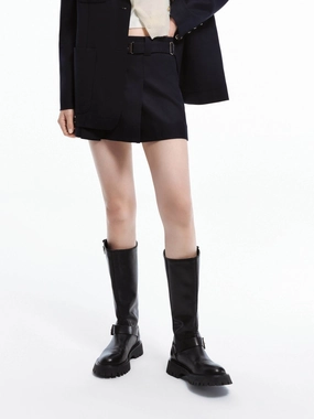 Include Belt Mini Skirt Layer-Friendly Fit Minimalist Look