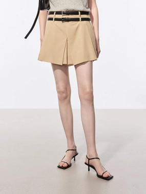 AntiStaticFinish Include Belt Pleated Skort