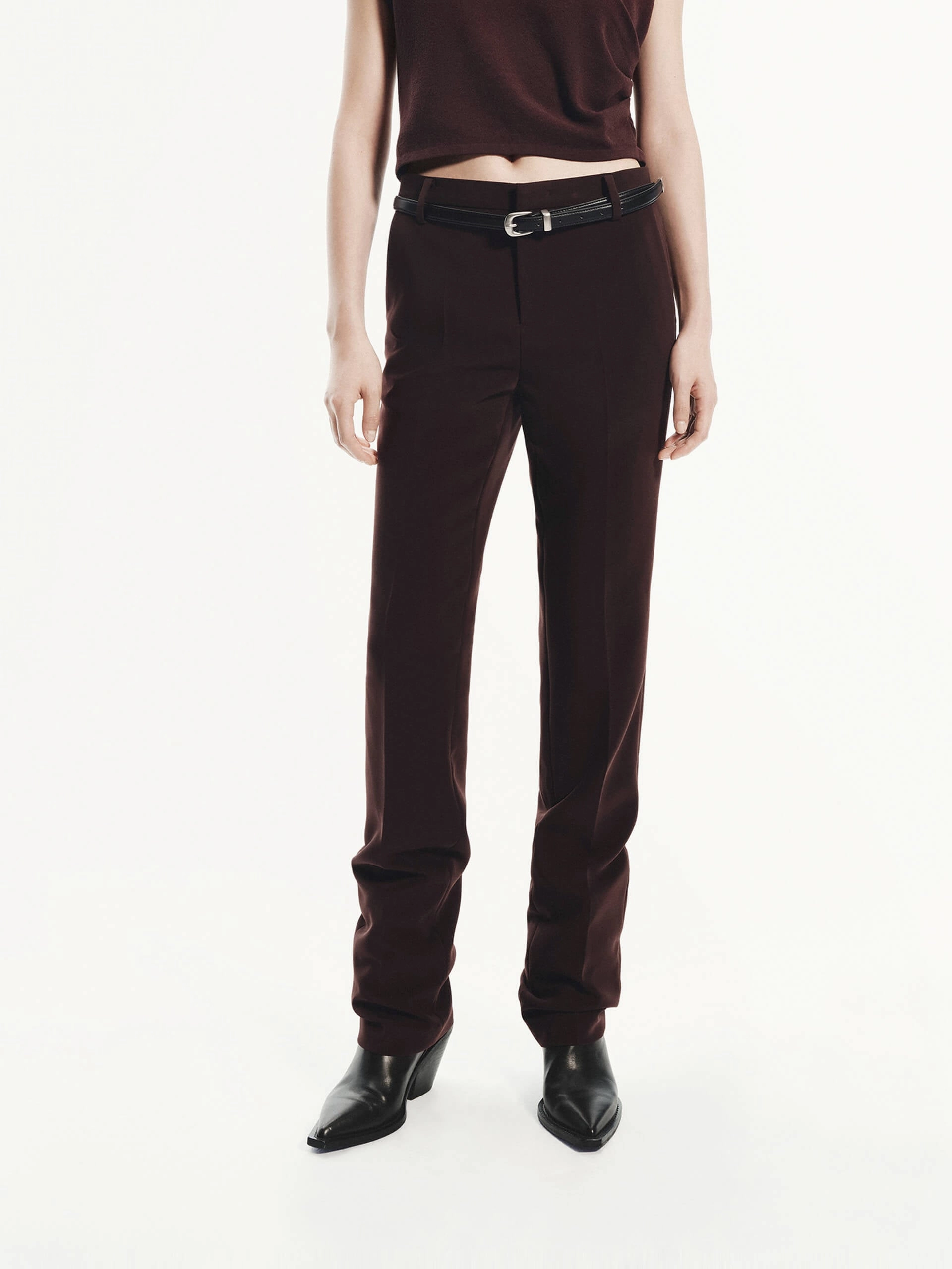 Active Design Casual Layering Include Belt Straight Pants