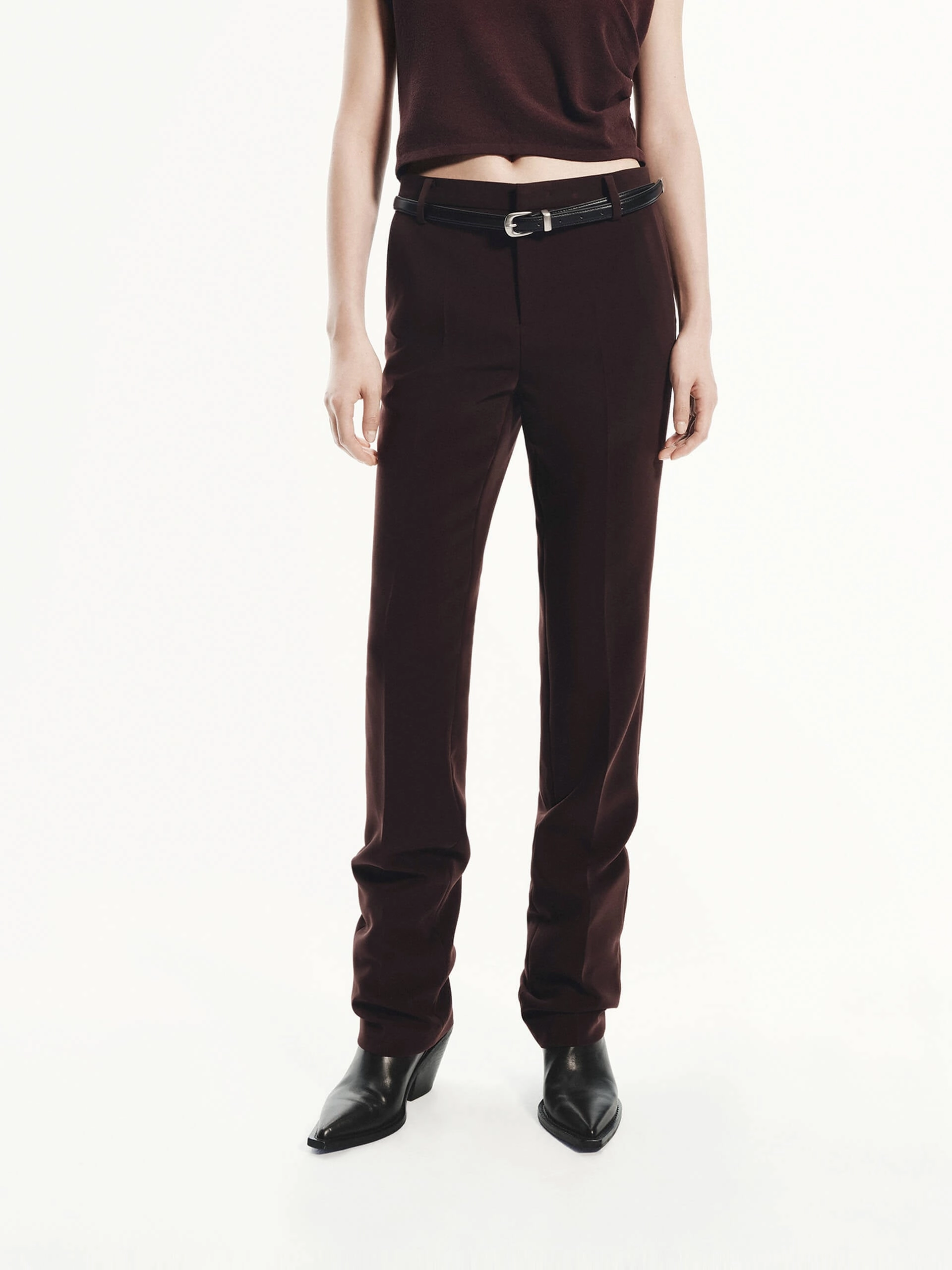 Include Belt Straight Pants Relaxed Comfort Look