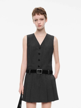 Include Belt V-neck Dress Odor-Control