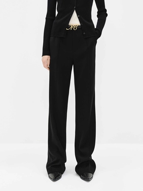 Include Belted Tailored Pants Bootcut shape Stretch Support Fit