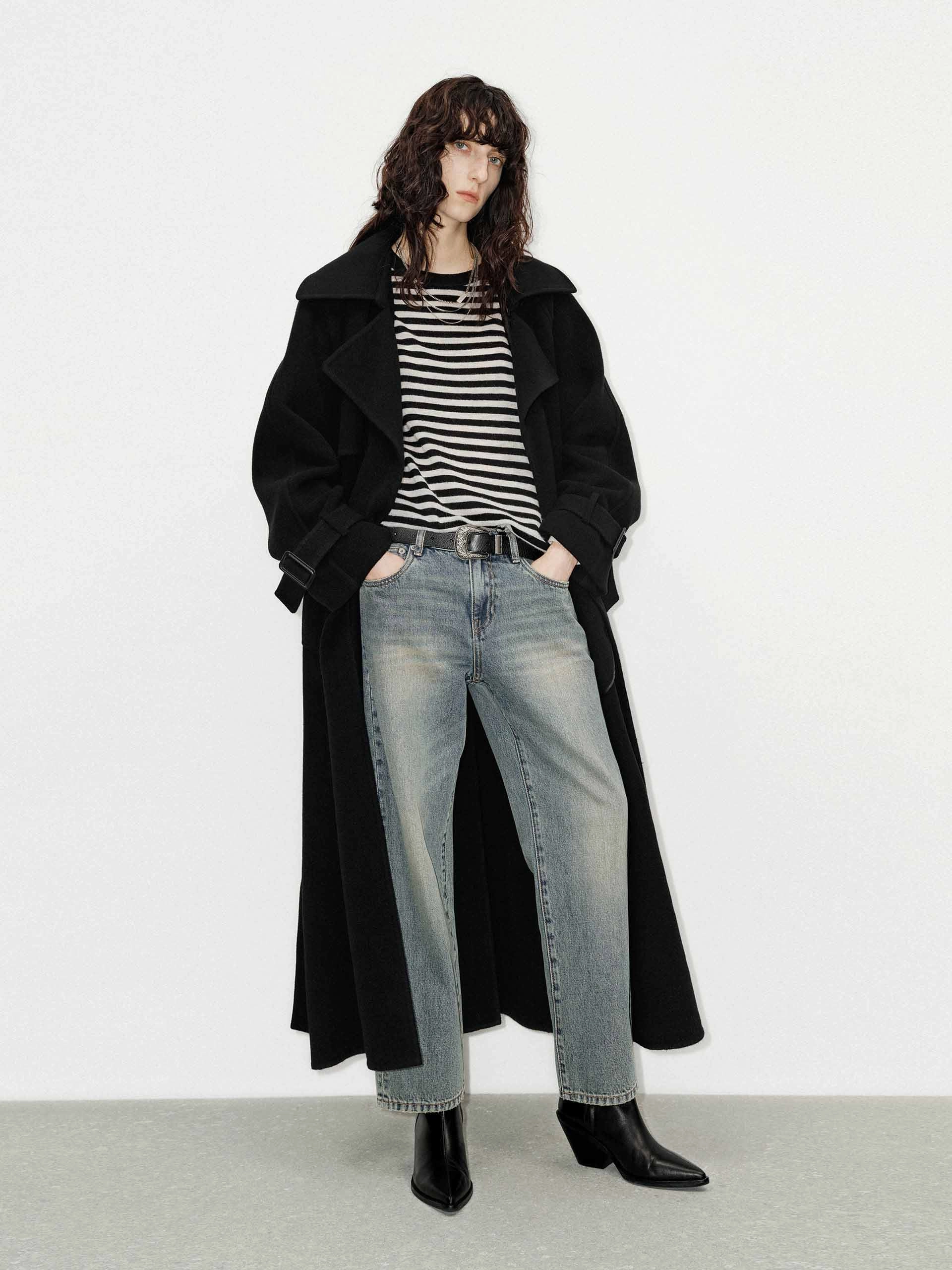 Include Bleted Wool Overcoat MultiPocketStyle Formal Use