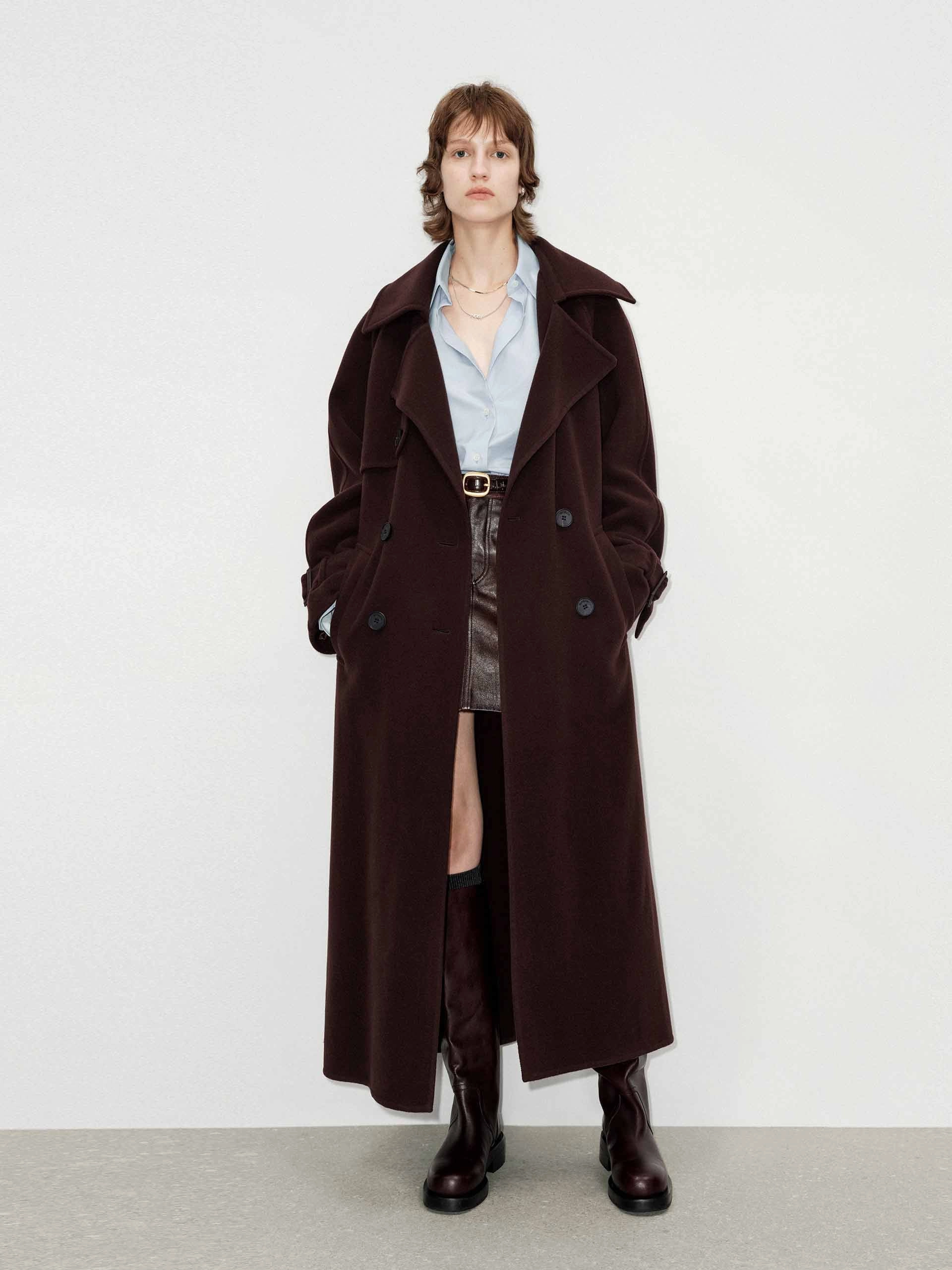 Reversible Layer Subtle Design Detail Include Bleted Wool Overcoat