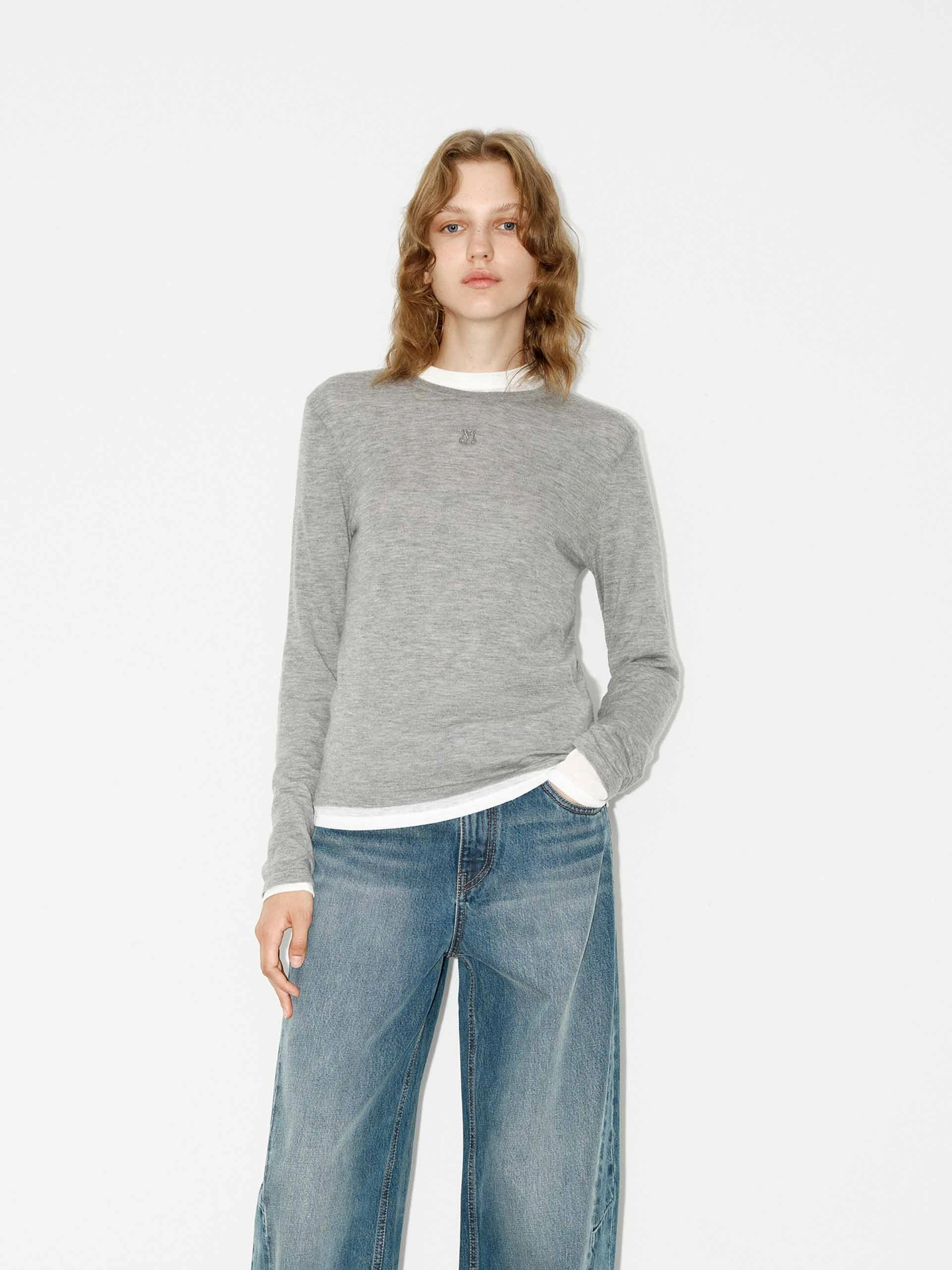 Include Cashmere Knit Top SlimFit Simple Shirt