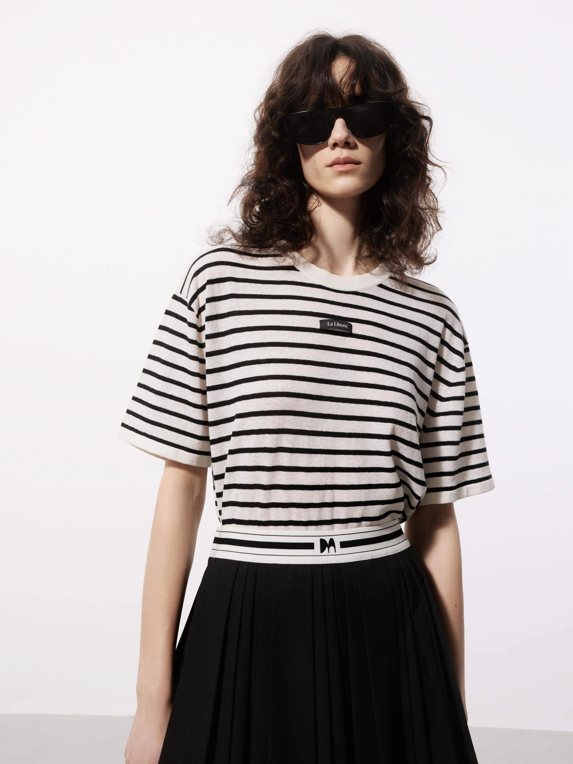 Include Linen Striped T-shirt Preppy