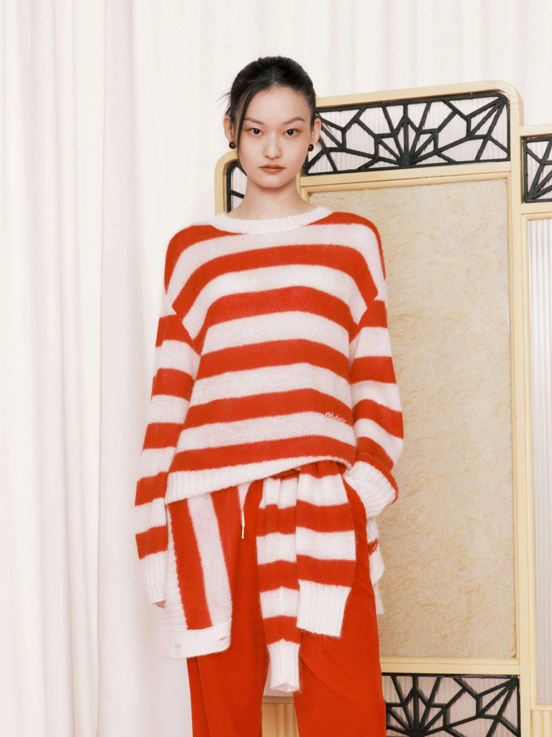 Include Mohair Striped Sweater AntiMicrobialLining Temperature Regulating Fibers