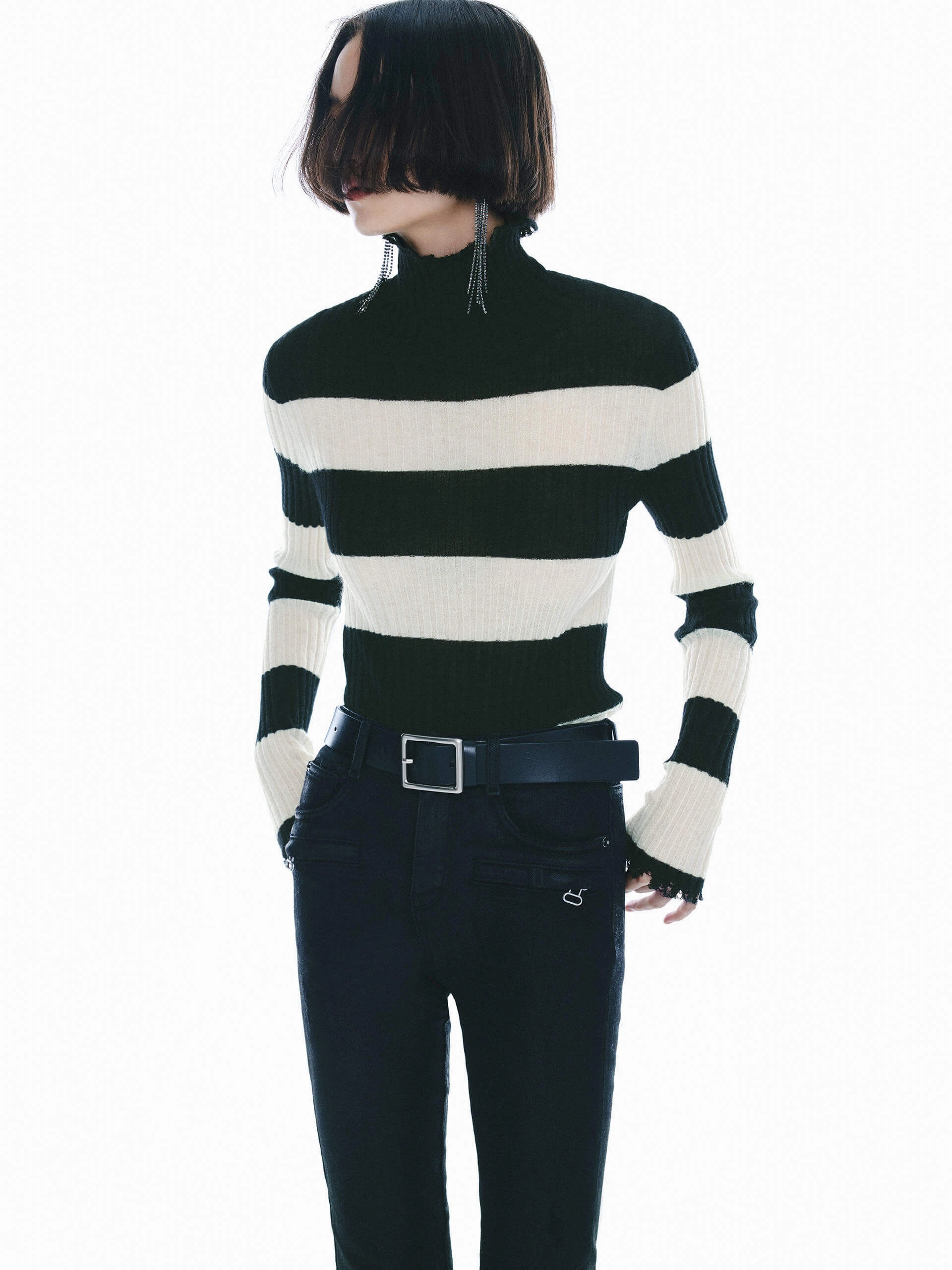 Include Mohair Turtleneck Sweater Soft Brushed Lining