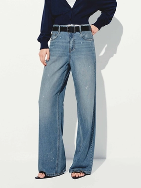 Wardrobe Choice Ink-splashed Straight Jeans