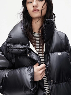 Quilted Down Jacket Hypoallergenic fabric MoistureWickingInterior