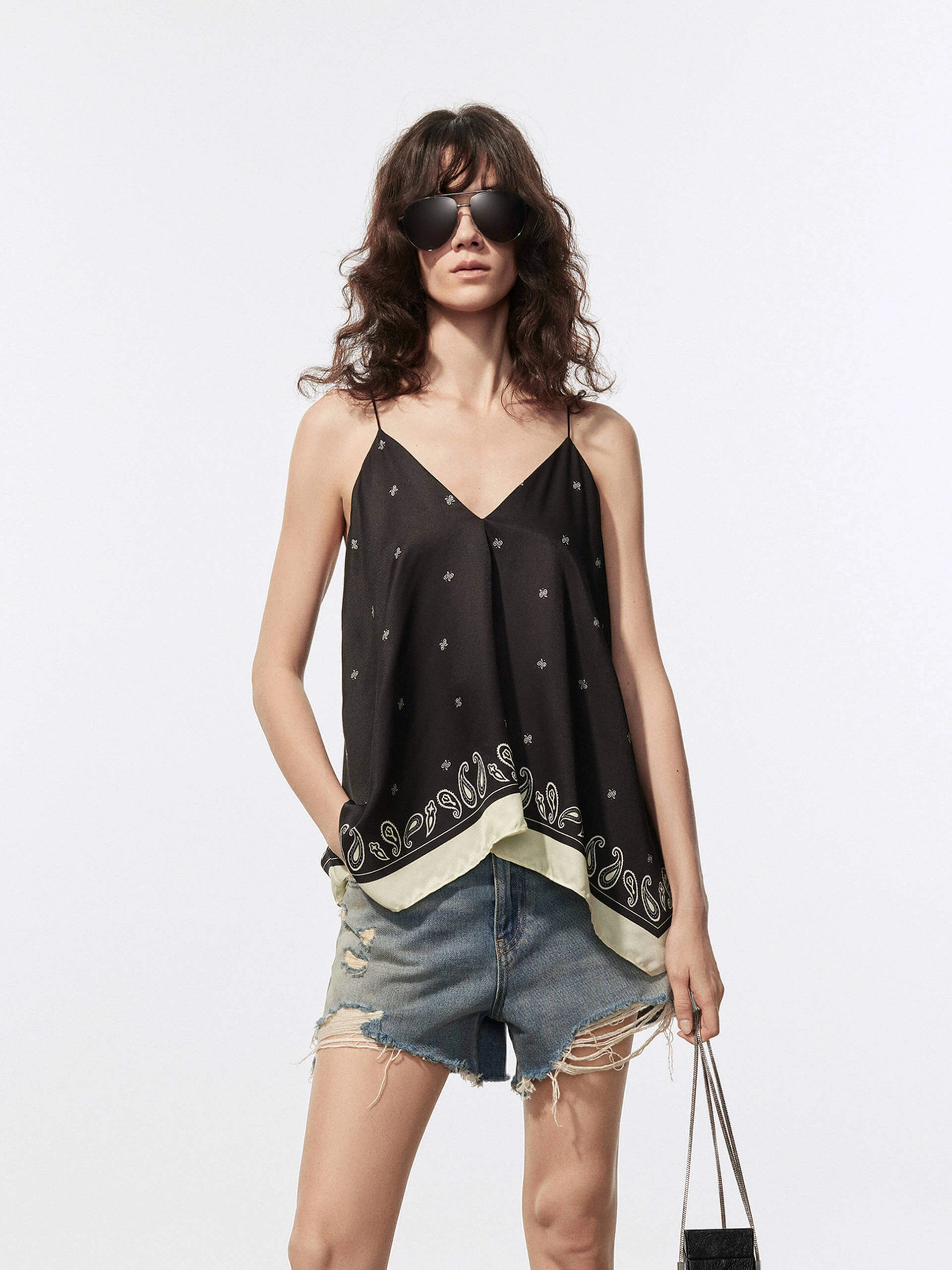StretchFit Design Irregular Hem Cami Tank