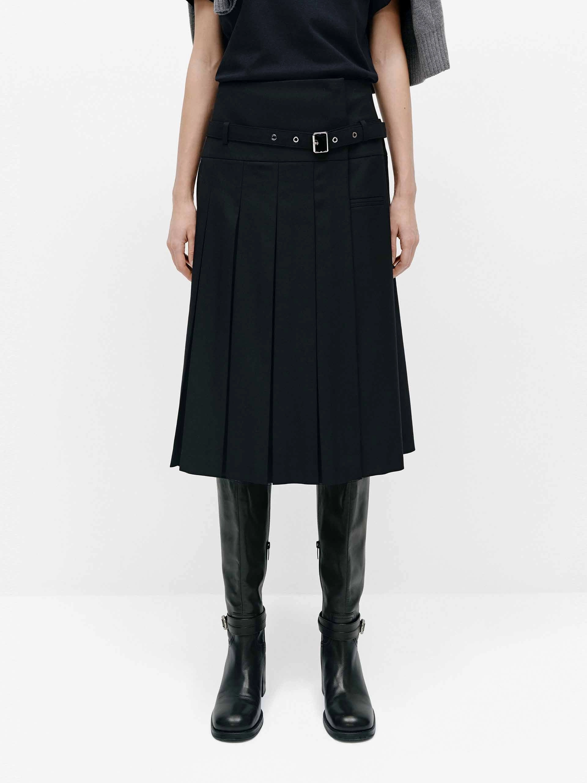 Flex Wear Perfect Fit Wear Irregular Hem Pleated Skirt