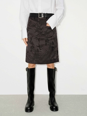 Flex Foam Inserts Luxe Look Jacquard Detail Slit Skirt