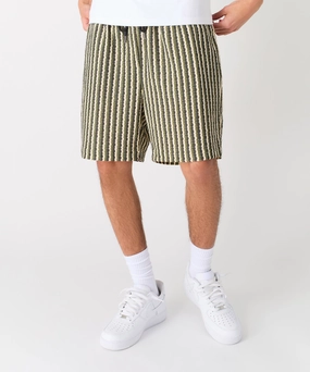 Jacquard Knit Striped Short - Green Quick Dry Feature