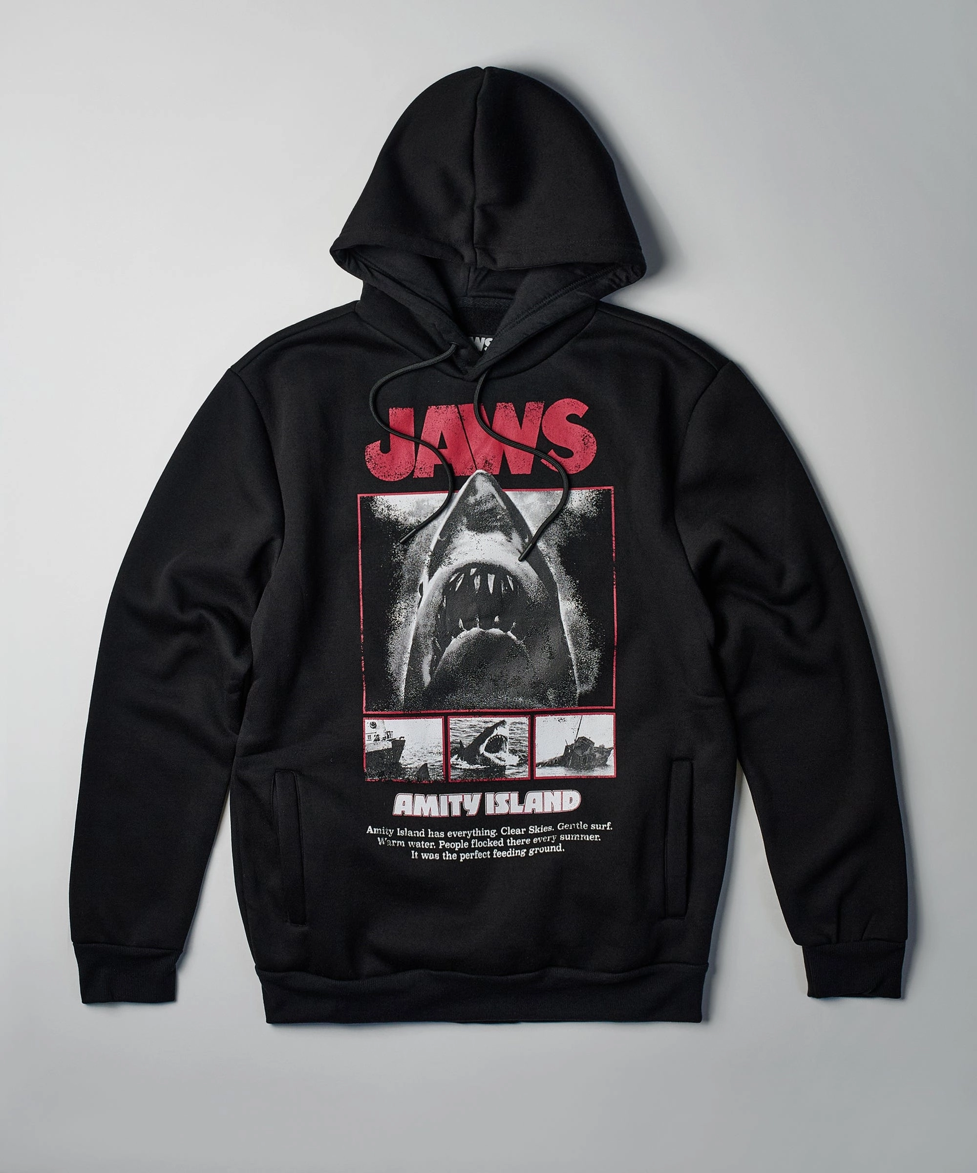 Jaws Amity Island Hoodie - Black QuickDry Texture Flexible Waistband Adaptation