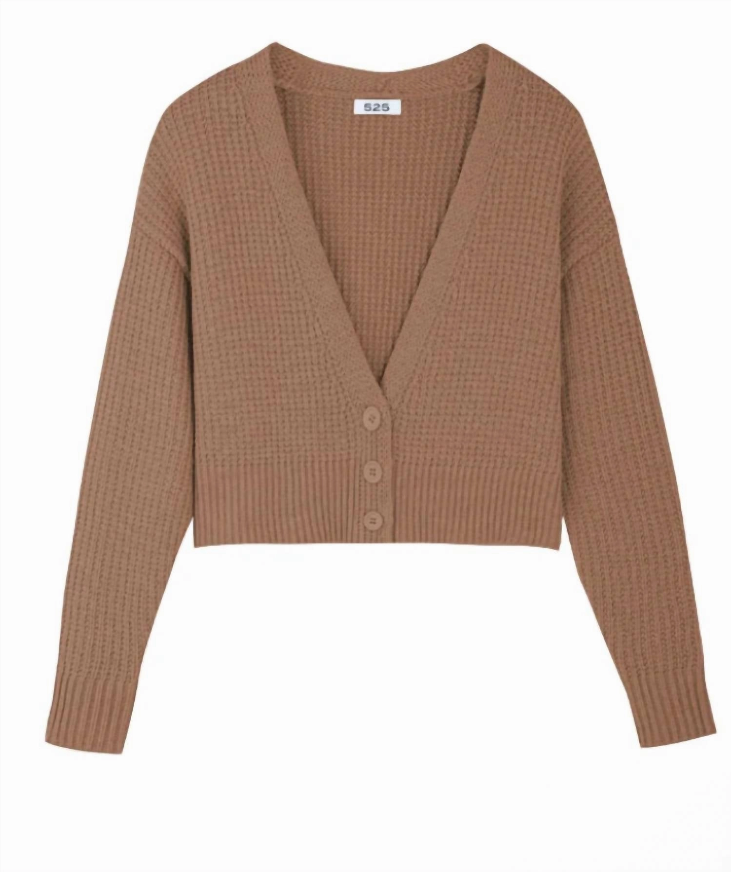 Jenny Cropped Button Front Cardigan In Cinnamon Long Lasting Elasticity Knitted Warmth