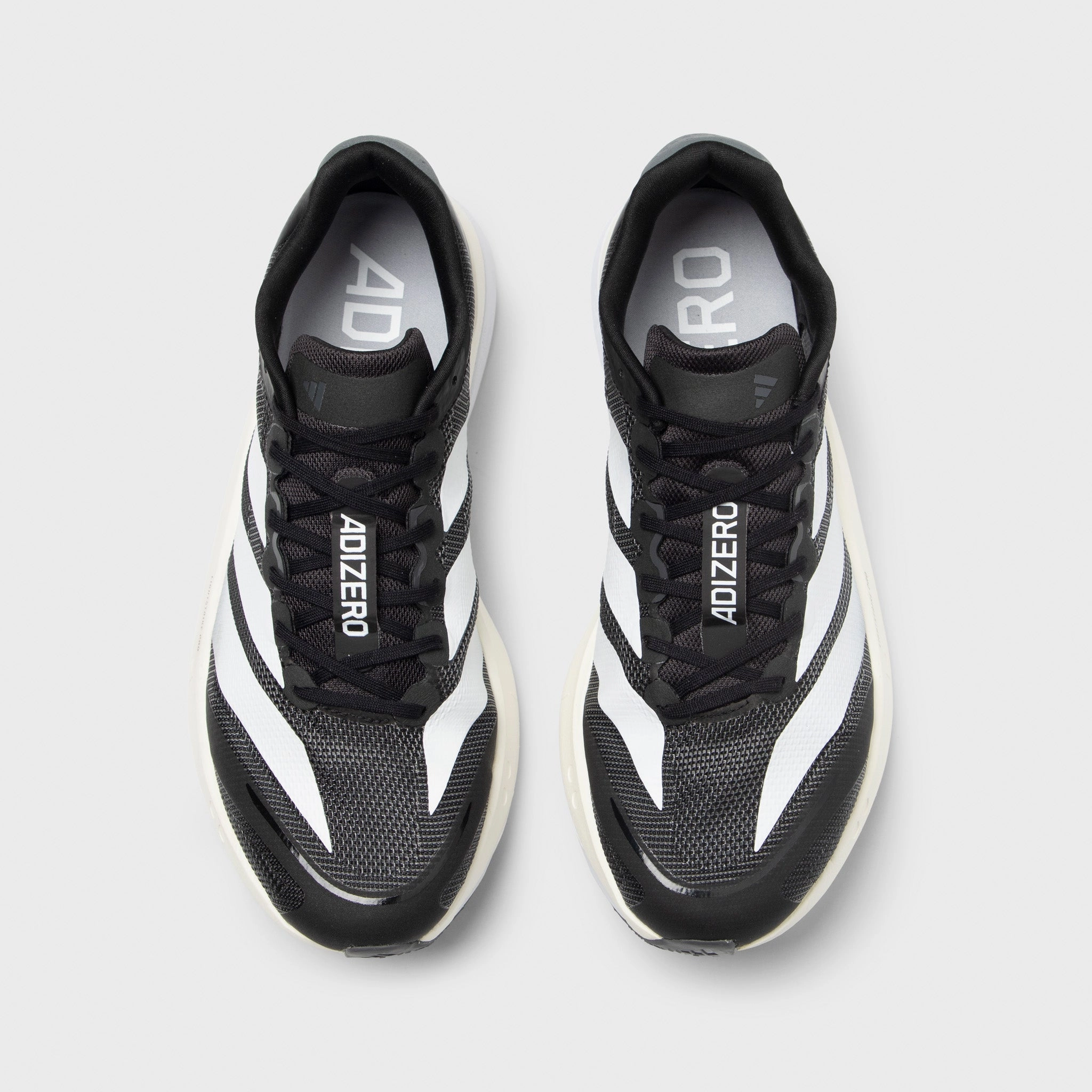adidas Adizero Boston 13 Black / White - Grey Durable Rubber Treads Lightweight Cushion