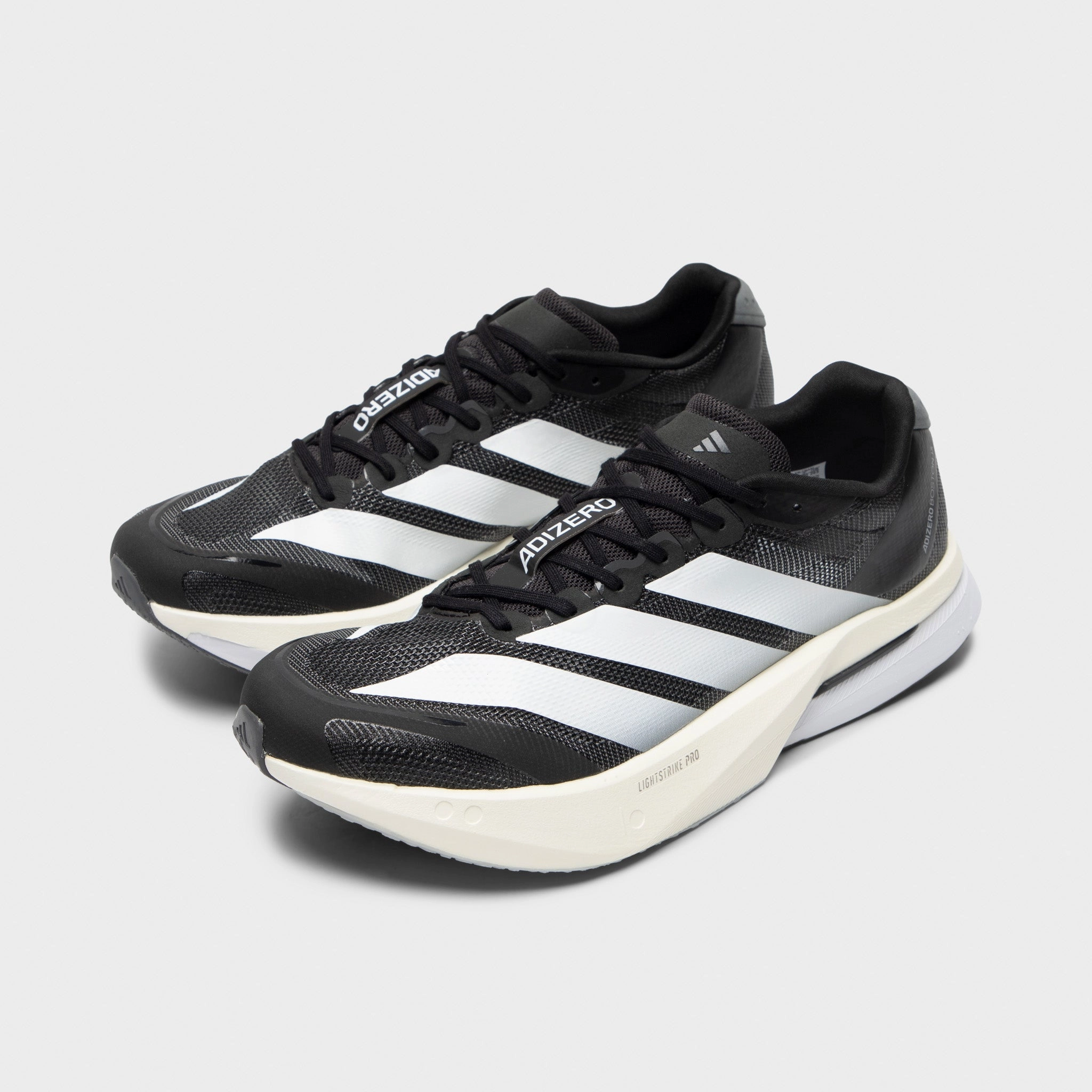 adidas Adizero Boston 13 Black / White - Grey Ultra Grip Pattern