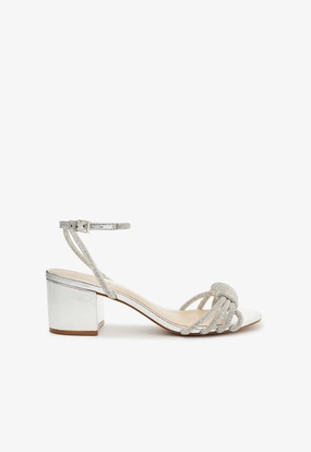 Jewell Mid Block Nappa Leather Sandal Blown Rubber